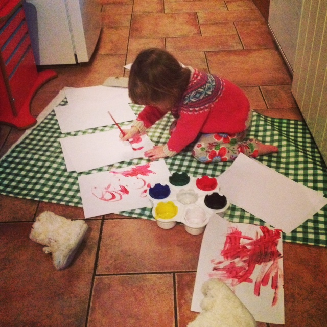 Toddler floor painting