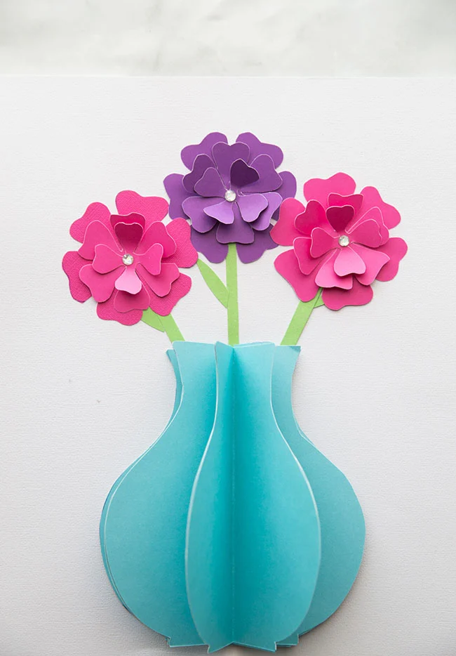 3-D Flowers in a Vase