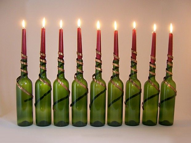 Bottles as Candle Holders