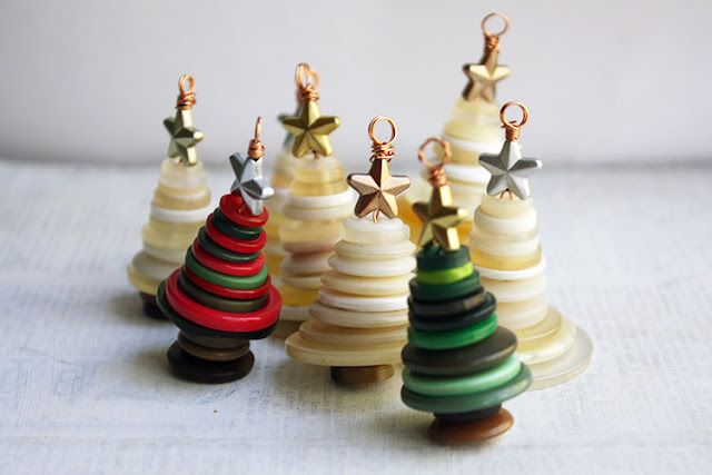 Button Christmas Ornaments