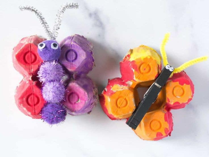 Charming Egg Carton Crafts with Butterfly