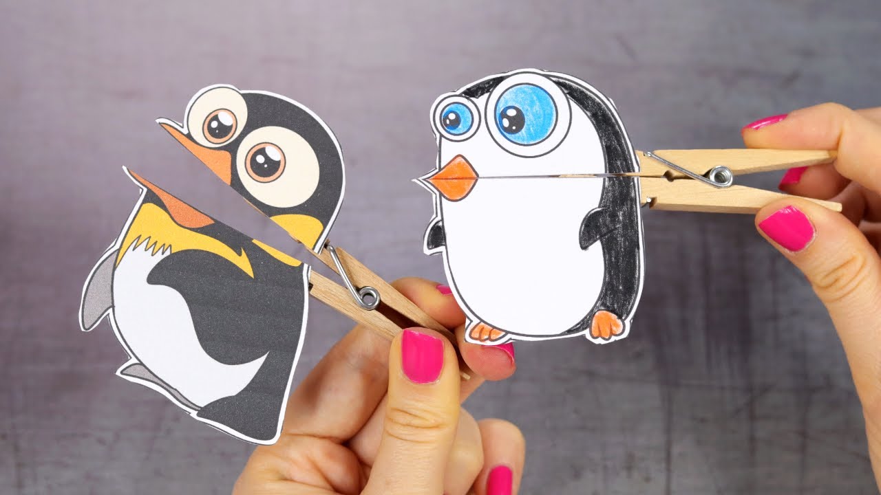 Clothespin Cute Penguins