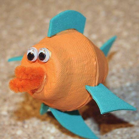 Make These Silly Goldfishes with Egg Carton Crafts