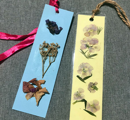 Naturally Dried Flowers as Bookmarks