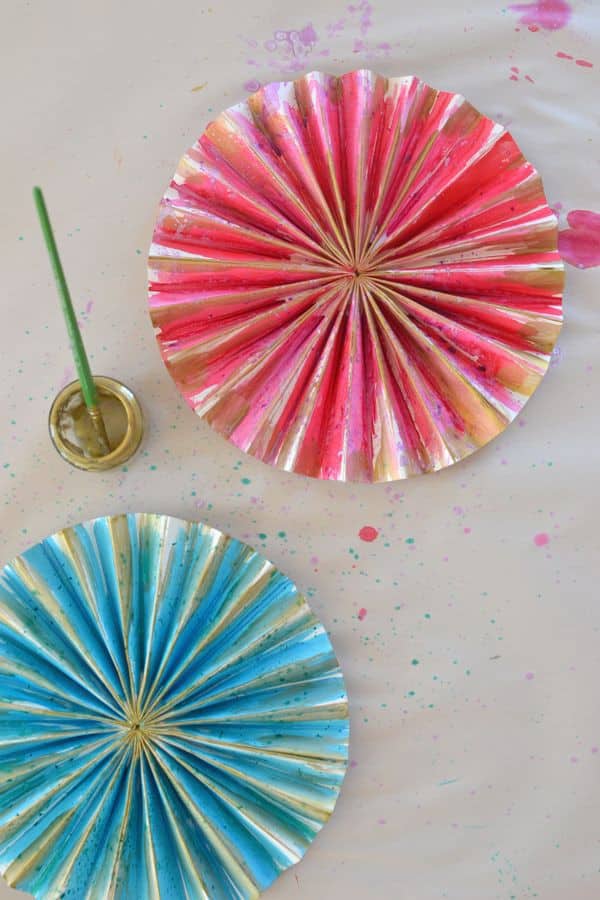 Painted Paper Pinwheels for Birthday Parties