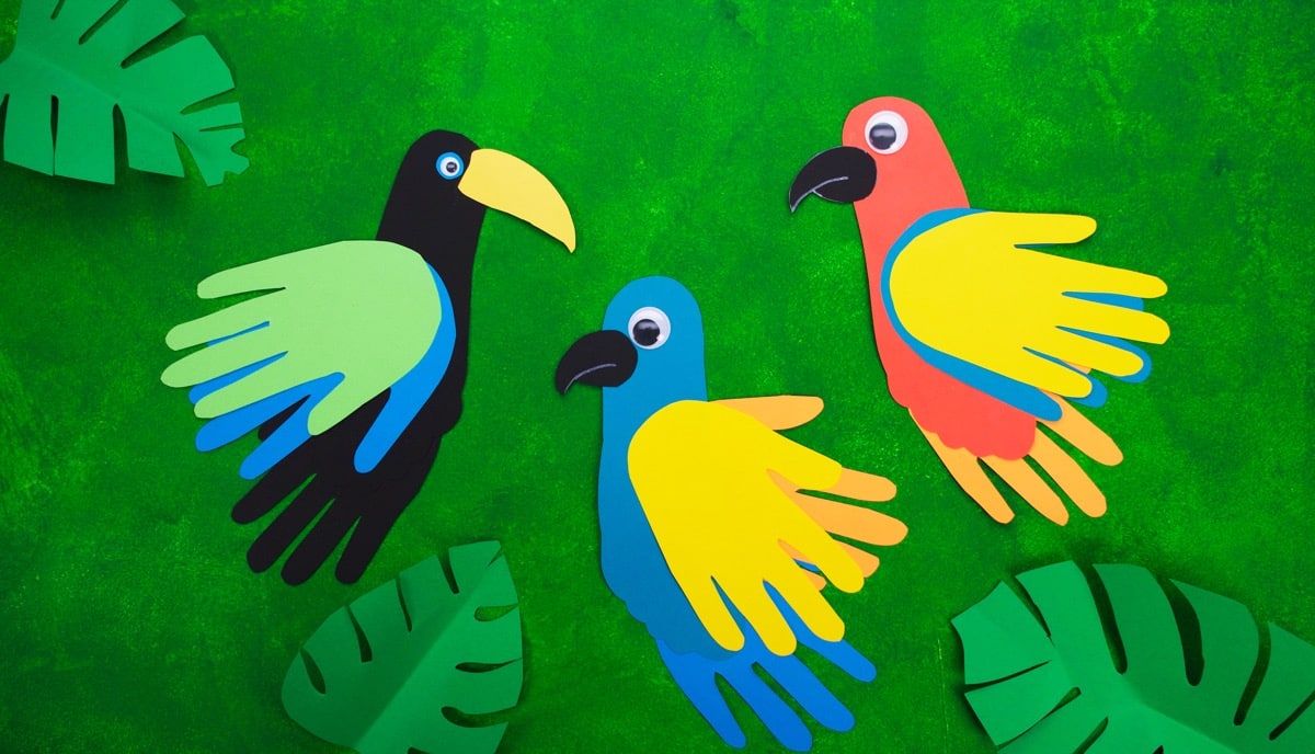 Parrot Craft with Handprints