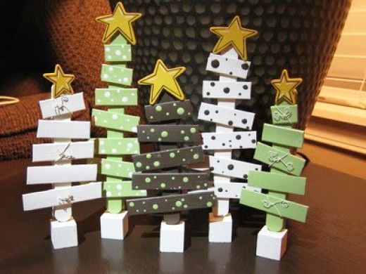 Popsicle Sticks and Paper Christmas Trees