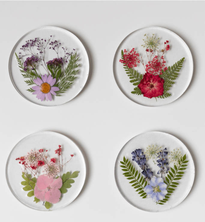 Pressed and Dried Flower Coasters