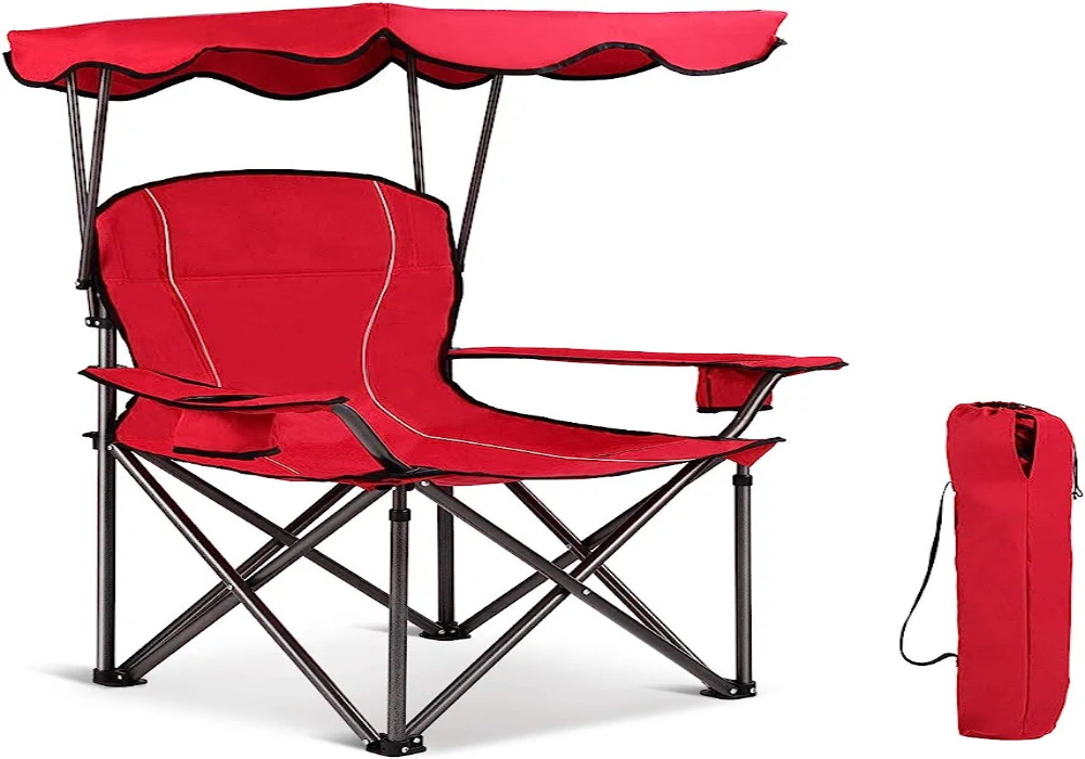 Red Camping Chair with Canopy