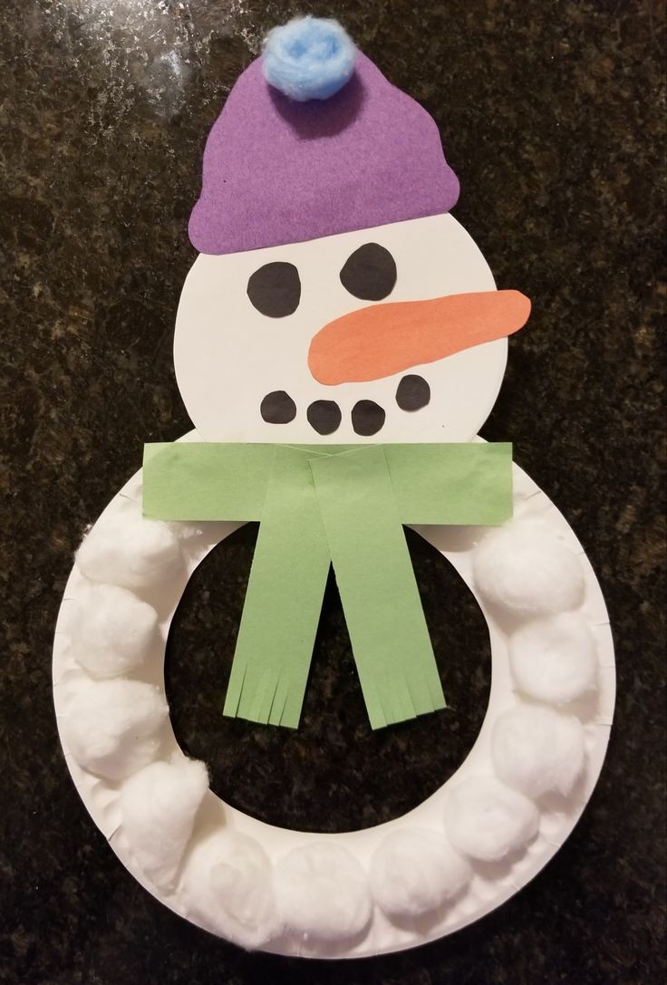 Snowman Paper Plate Crafts