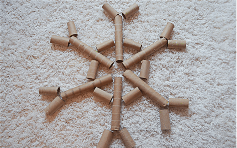 Toilet Paper Roll Snowflakes