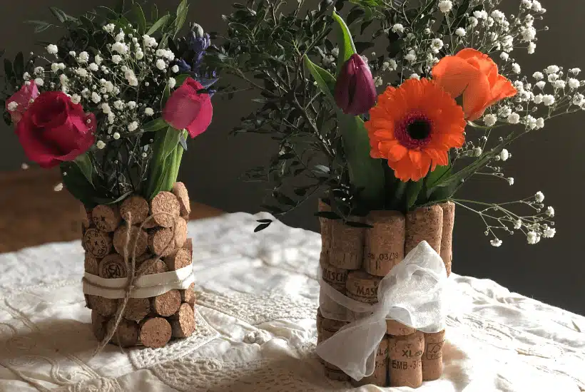 Up-Cycled Corks as Centerpieces