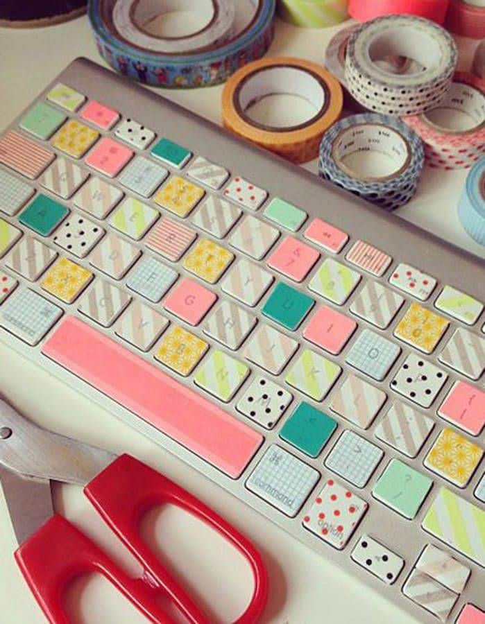 Washi Tape Decor for Keyboard
