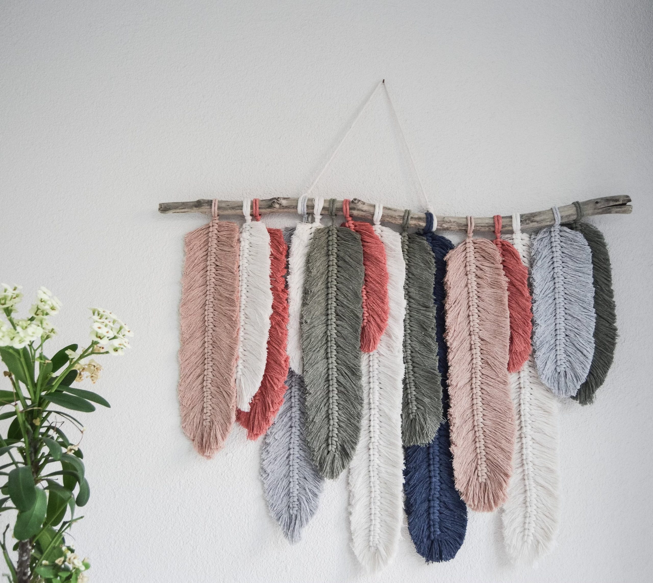 Yarn Feather Wall Hangings