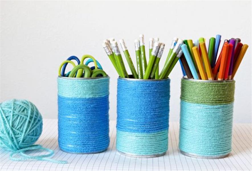 Yarn Wrapped Stationery Holders