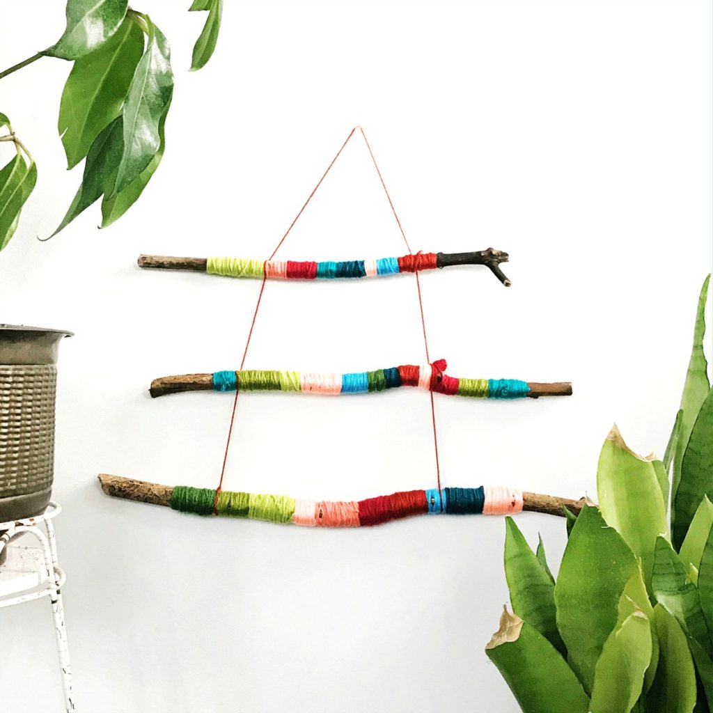 Yarn Wrapped Sticks for Wall Décor