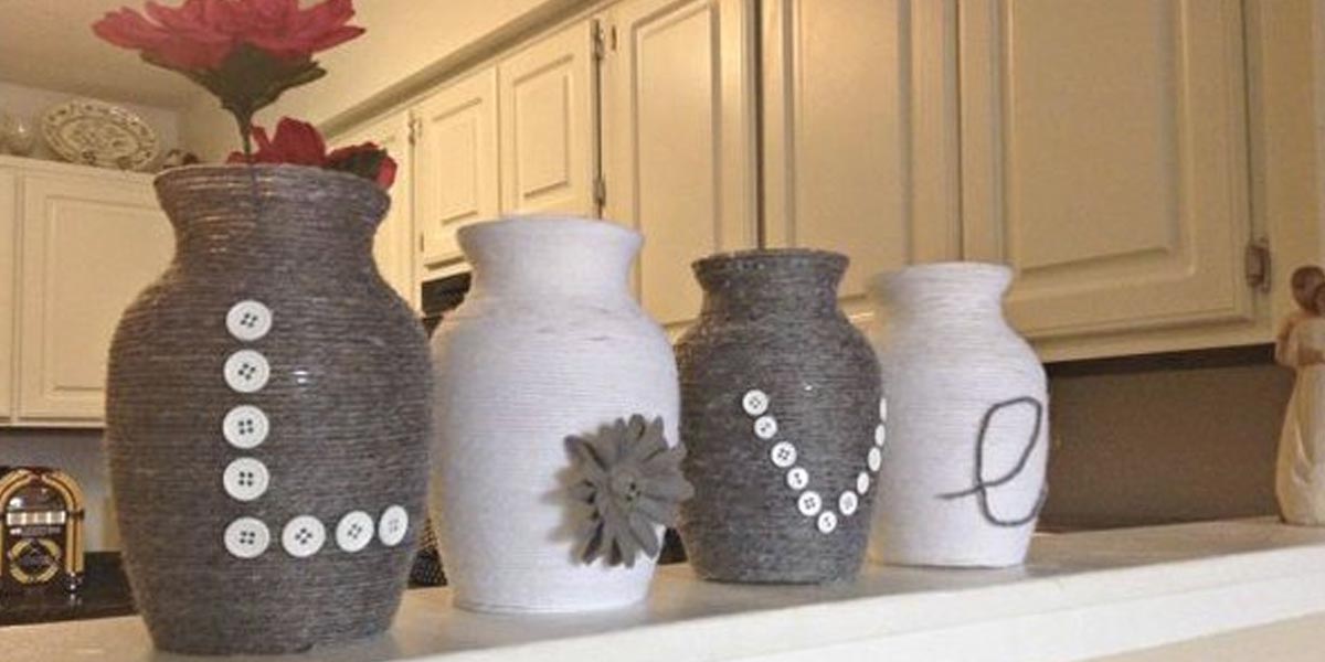 Yarn Wrapped Vases