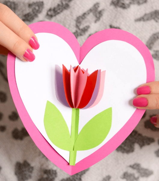 A Heart Card with a Tulip