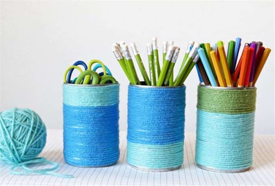 Yarn Wrapped Stationery Holders