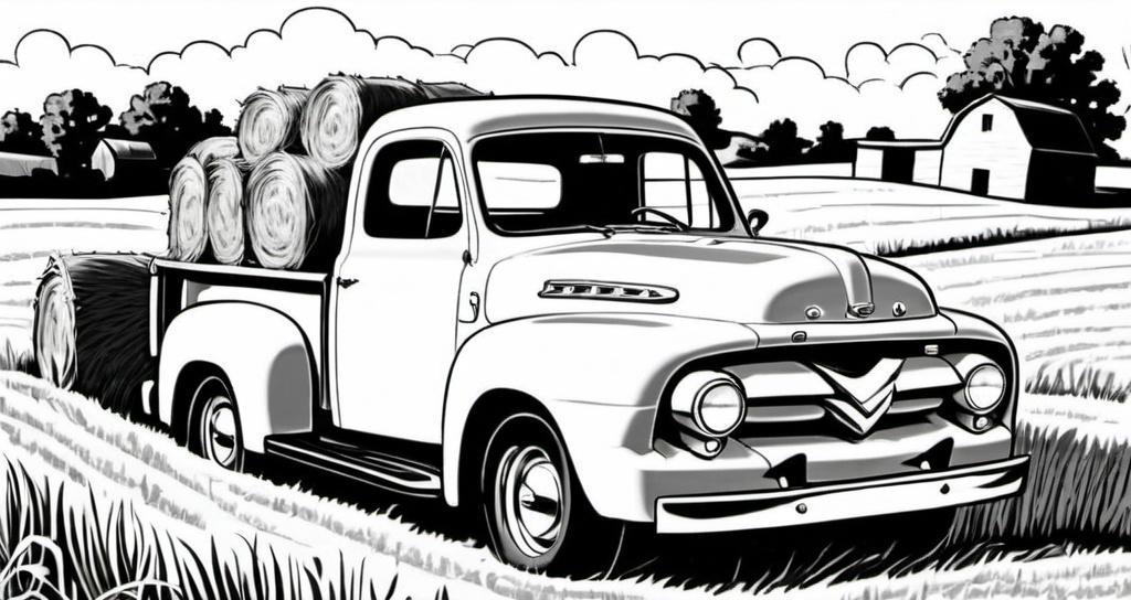A_vintage_1950s_Ford_pickup_parked_in_the_countryside
