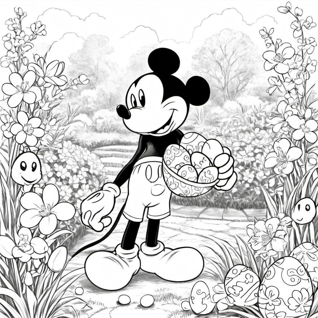 Mickey_Mouse_holding_Easter_eggs_in_a_garden_with_blooming_flowers