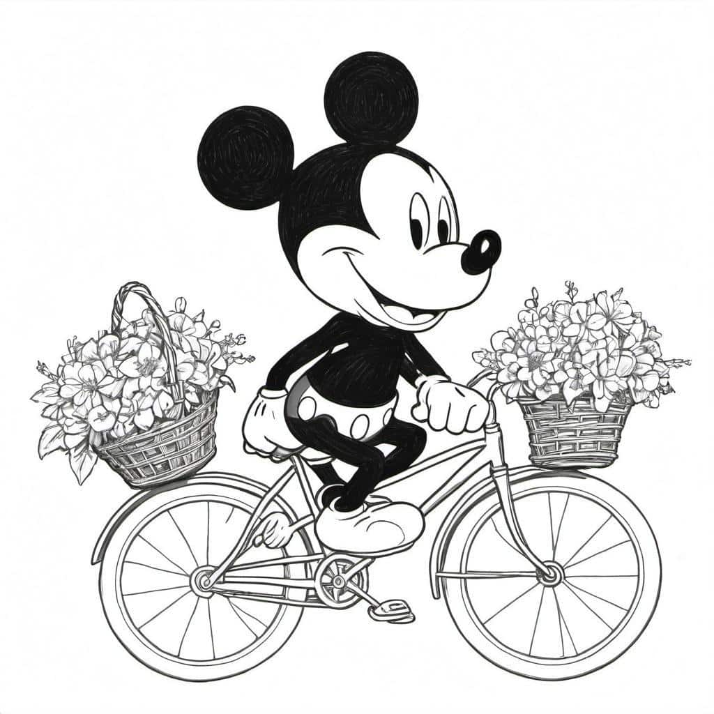 Mickey_Mouse_riding_a_bicycle_with_a_basket_full_of_flowers
