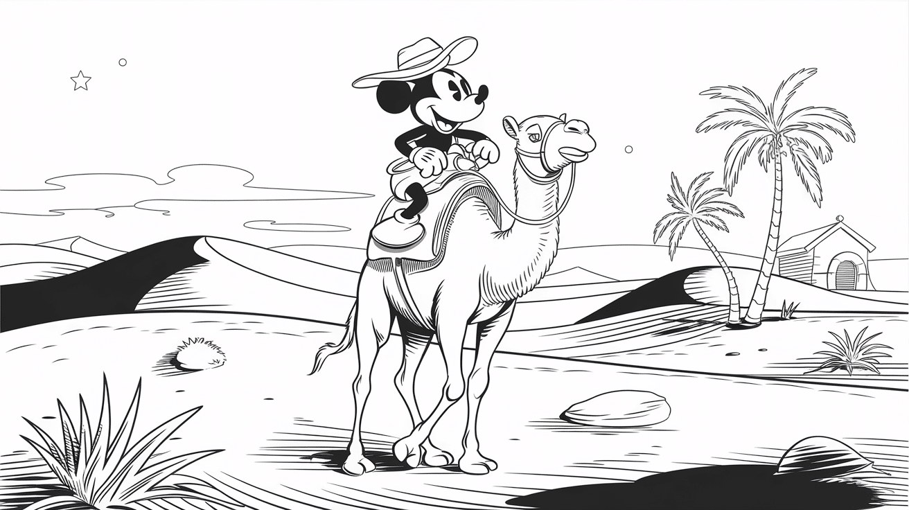 Mickey_explores_a_desert_with_a_hat_and_camel_nearby