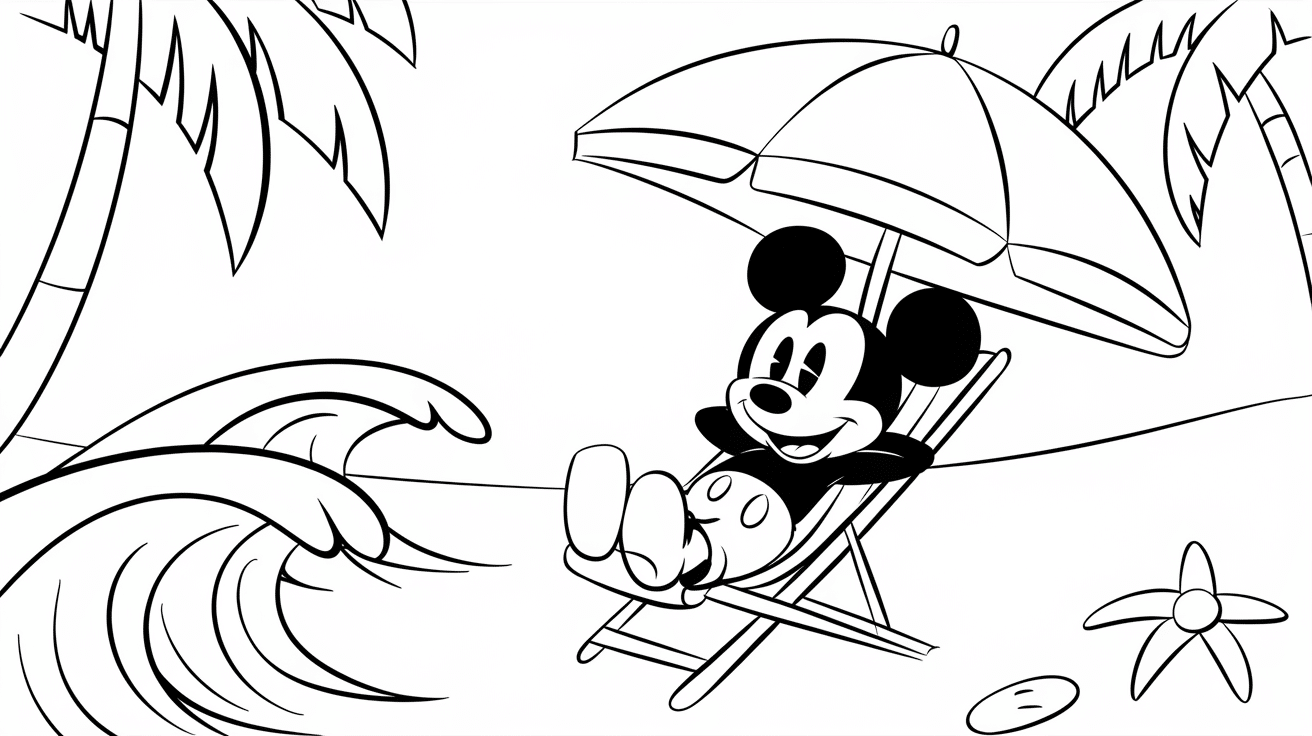 Mickey_relaxing_on_a_beach_chair_under_an_umbrella_with_waves_nearby