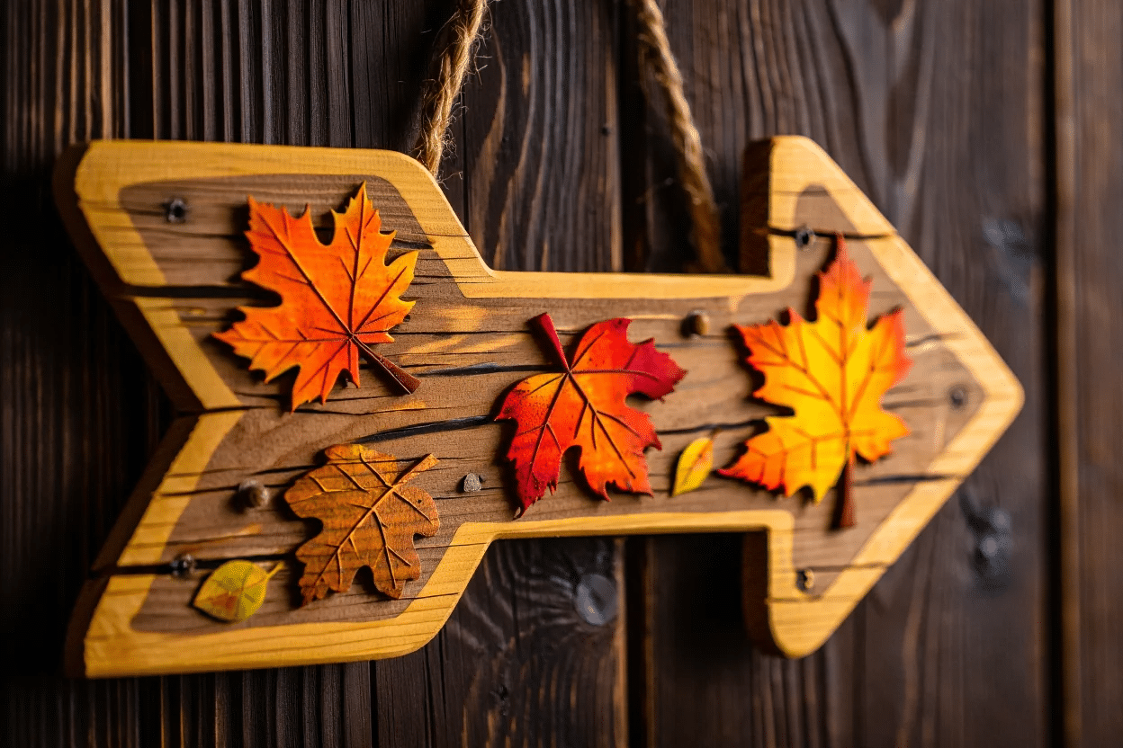 Rustic_Arrow_Sign_with_Leaves