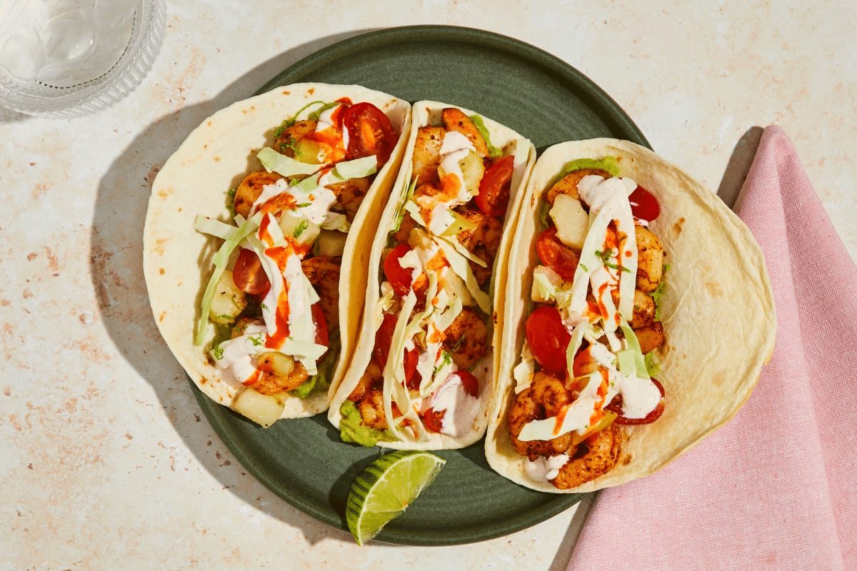 Sweet and Spicy Shrimp Tacos with Pineapple Salsa