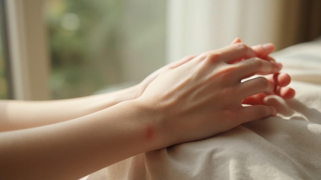 soft natural light on relaxed hands resting near window