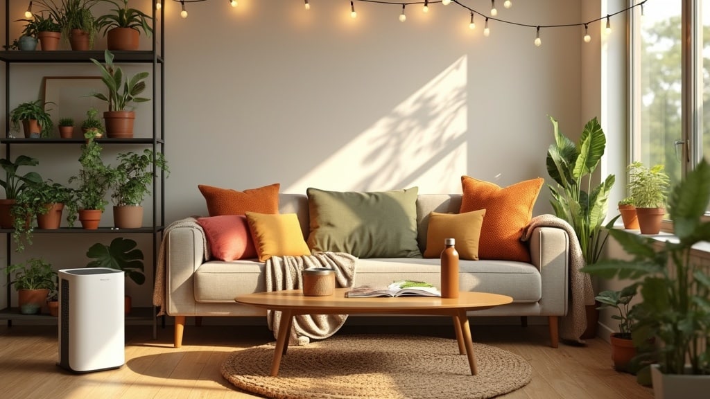 cosy living room with indoor plants and natural light decor