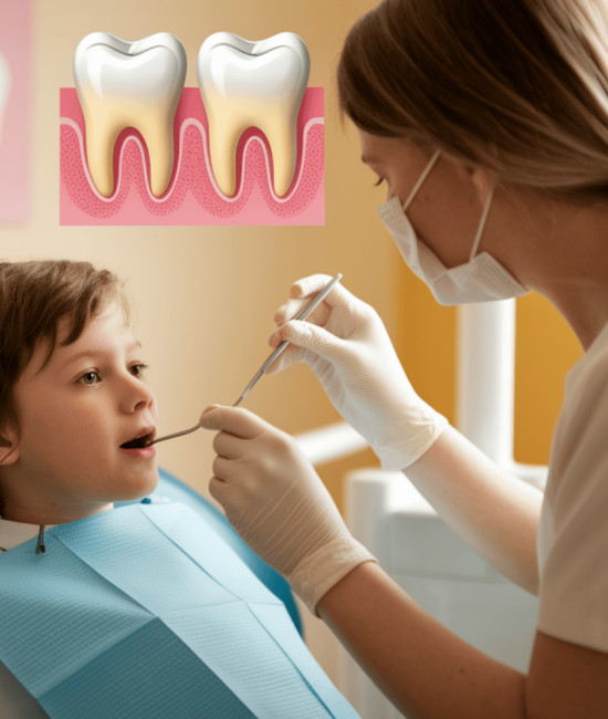 8 year old with abscess on gum