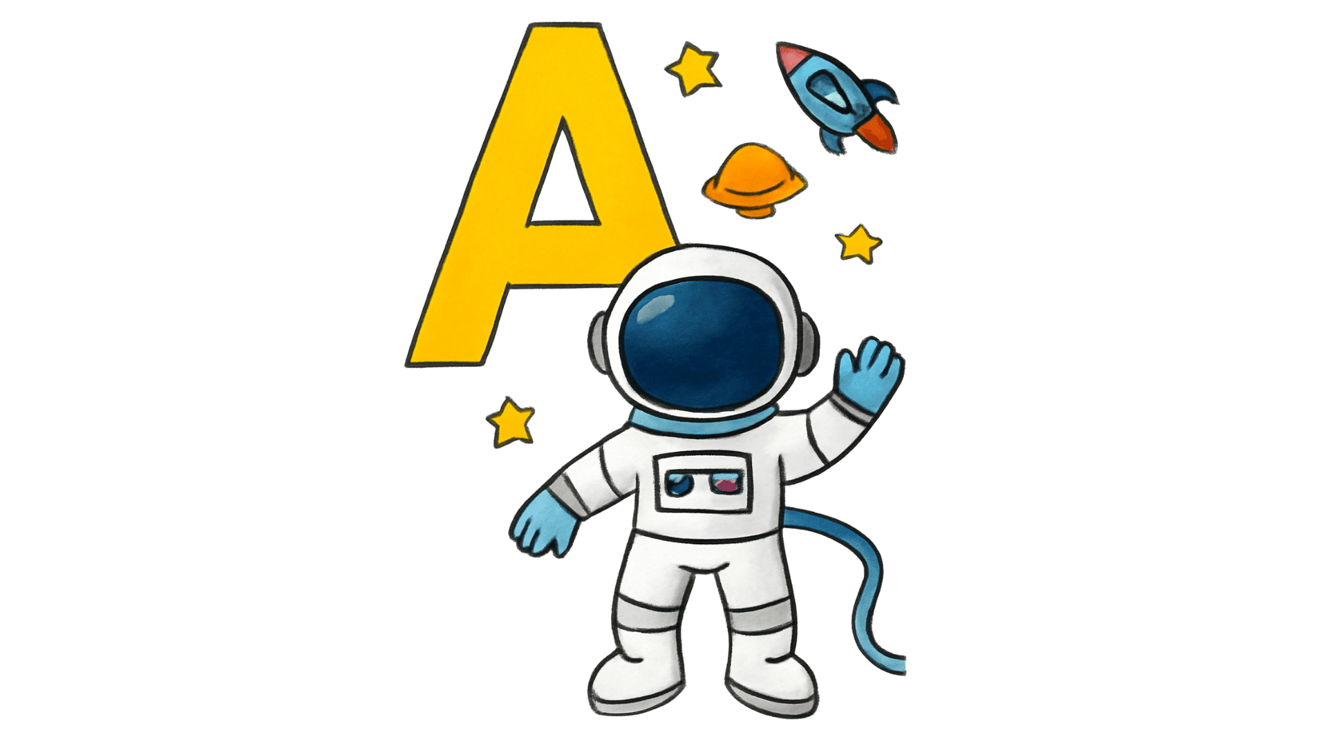 Astronaut_Letter_A_Template