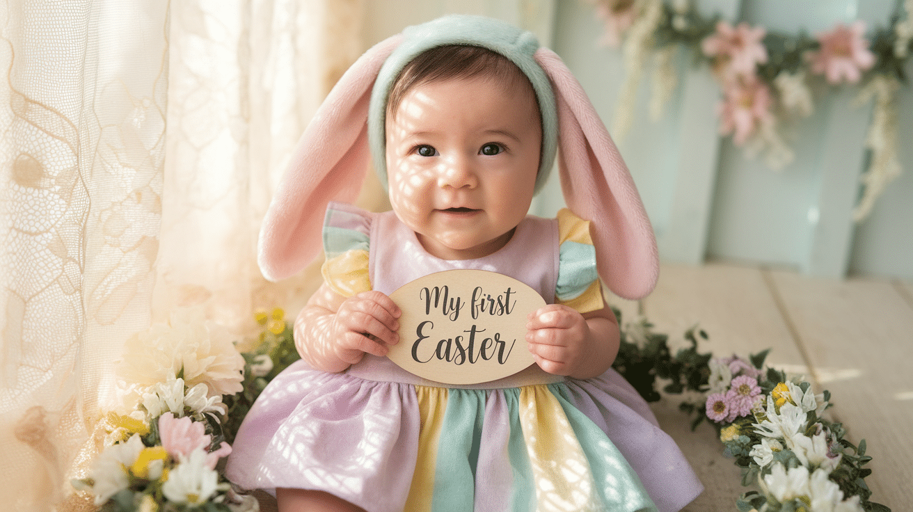 Holding_a_Tiny_My_First_Easter_Sign