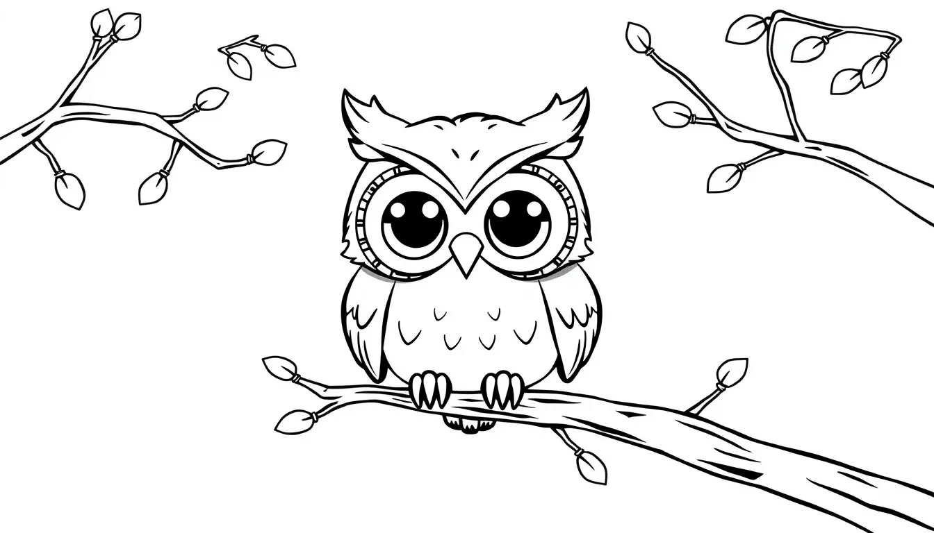 Owl_Sitting_on_a_Tree_Branch