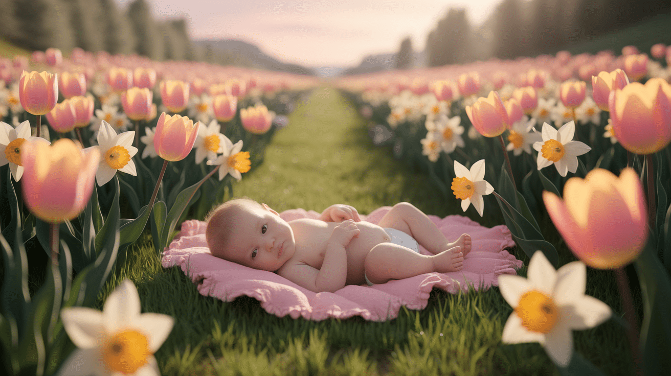 Surrounded_by_Blooming_Tulips_or_Daffodils