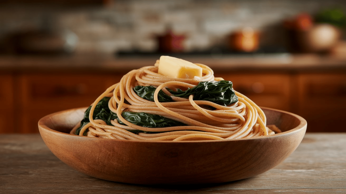 Whole_Wheat_Pasta_with_Butter_and_Spinach