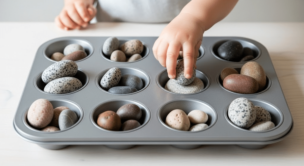 Pebble_Sorting_in_Muffin_Tray