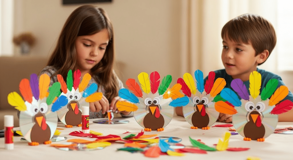 Recycled_CD_Turkey_Craft