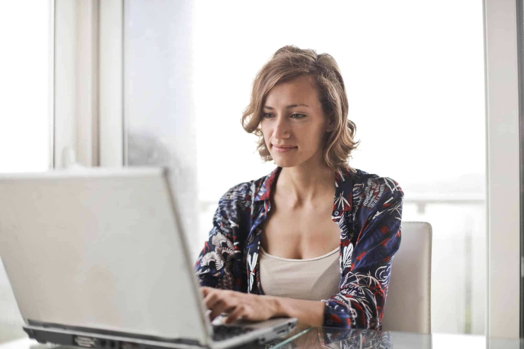 Woman Working on a Laptop