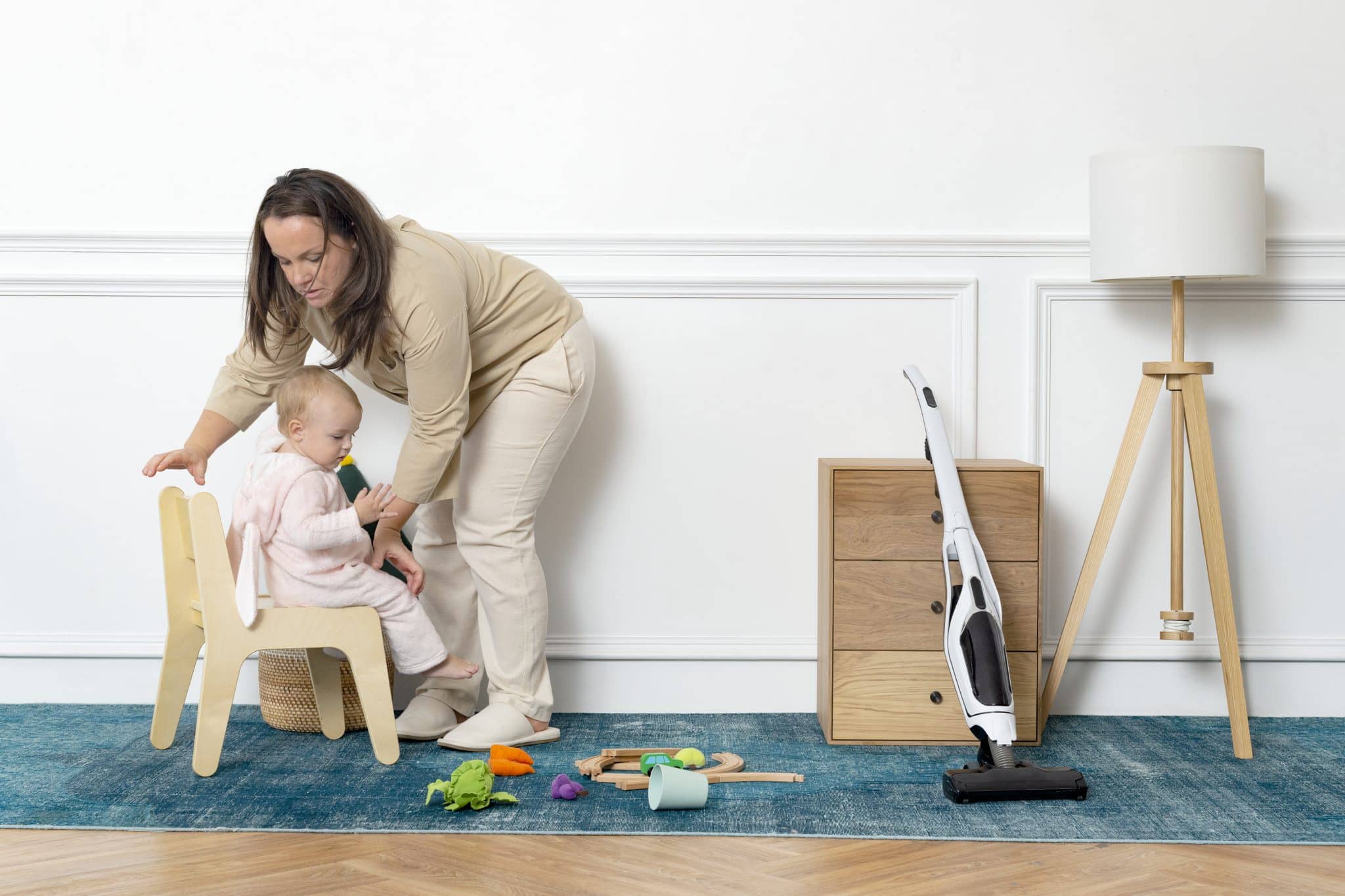 Toddler playing in her play room
