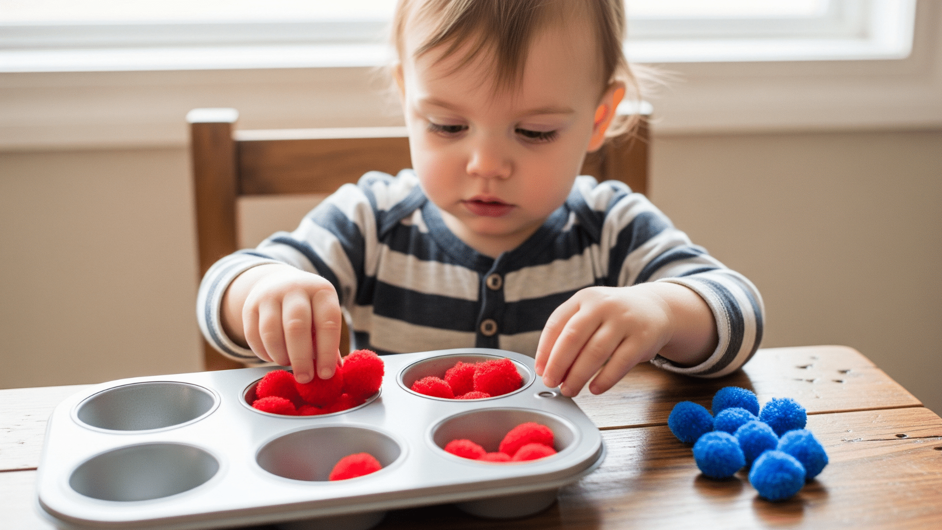 Color Sorting Muffin Tin Game