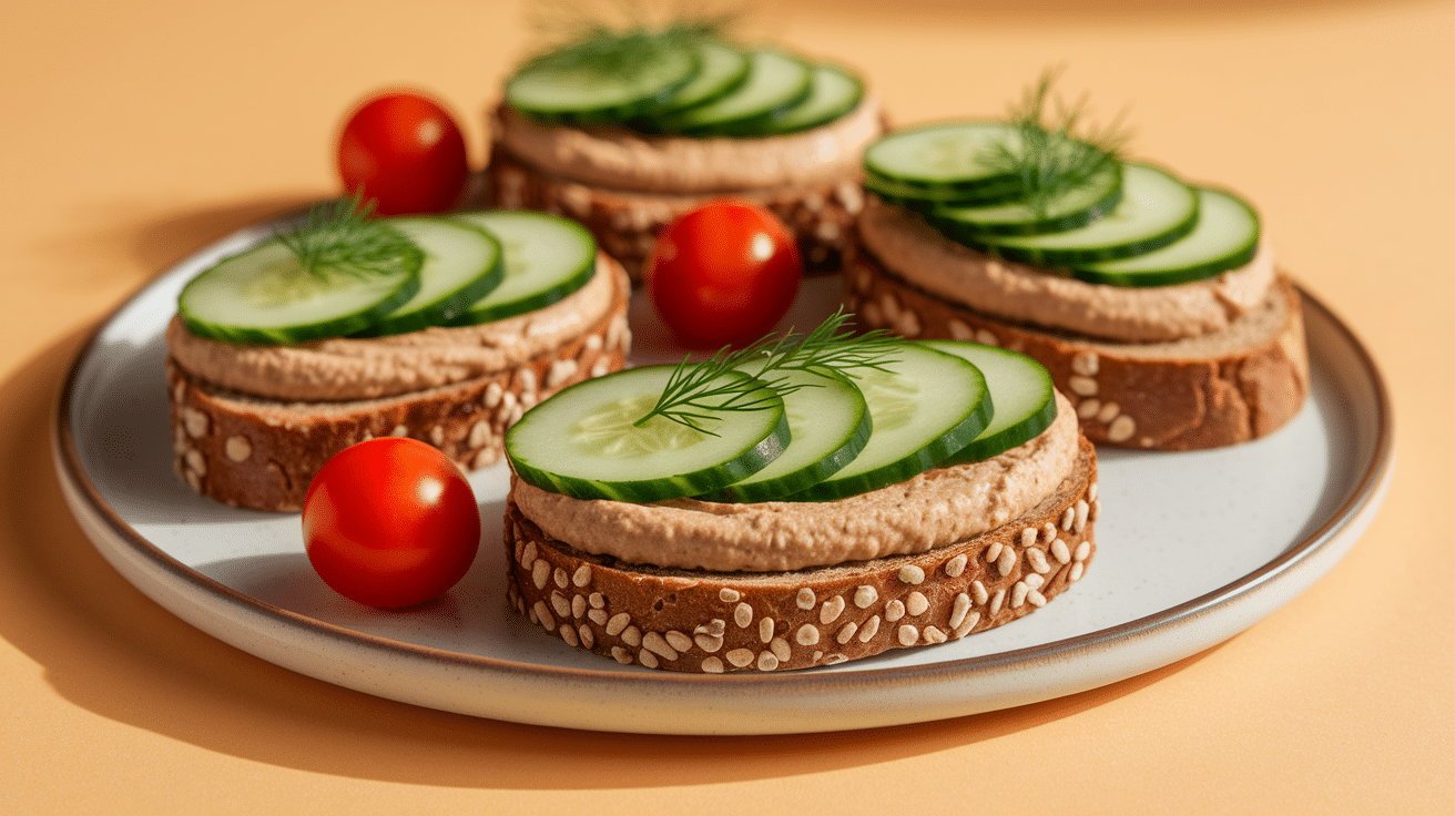 Cucumber and Hummus Sandwiches