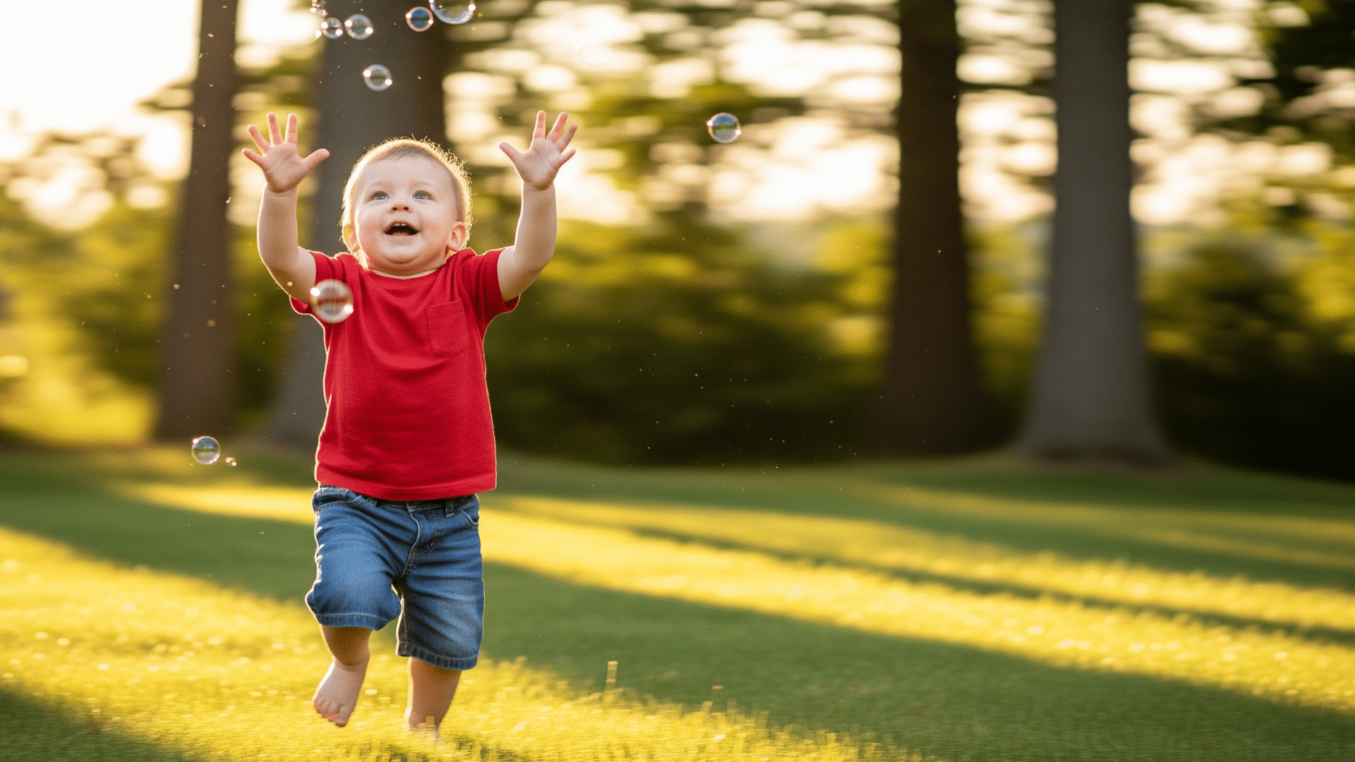 Outdoor Bubble Chasing Fun
