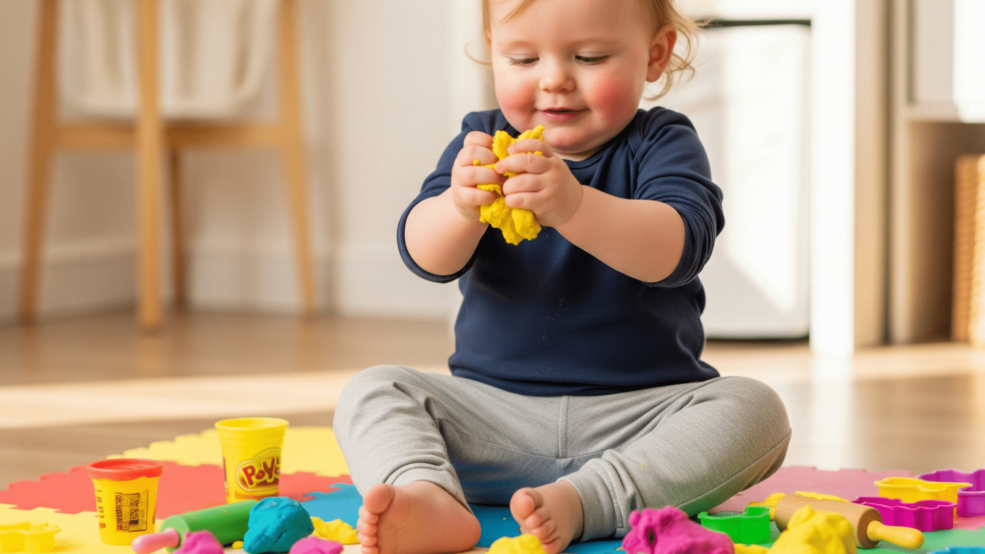 Play-Doh Rolling and Squeezing