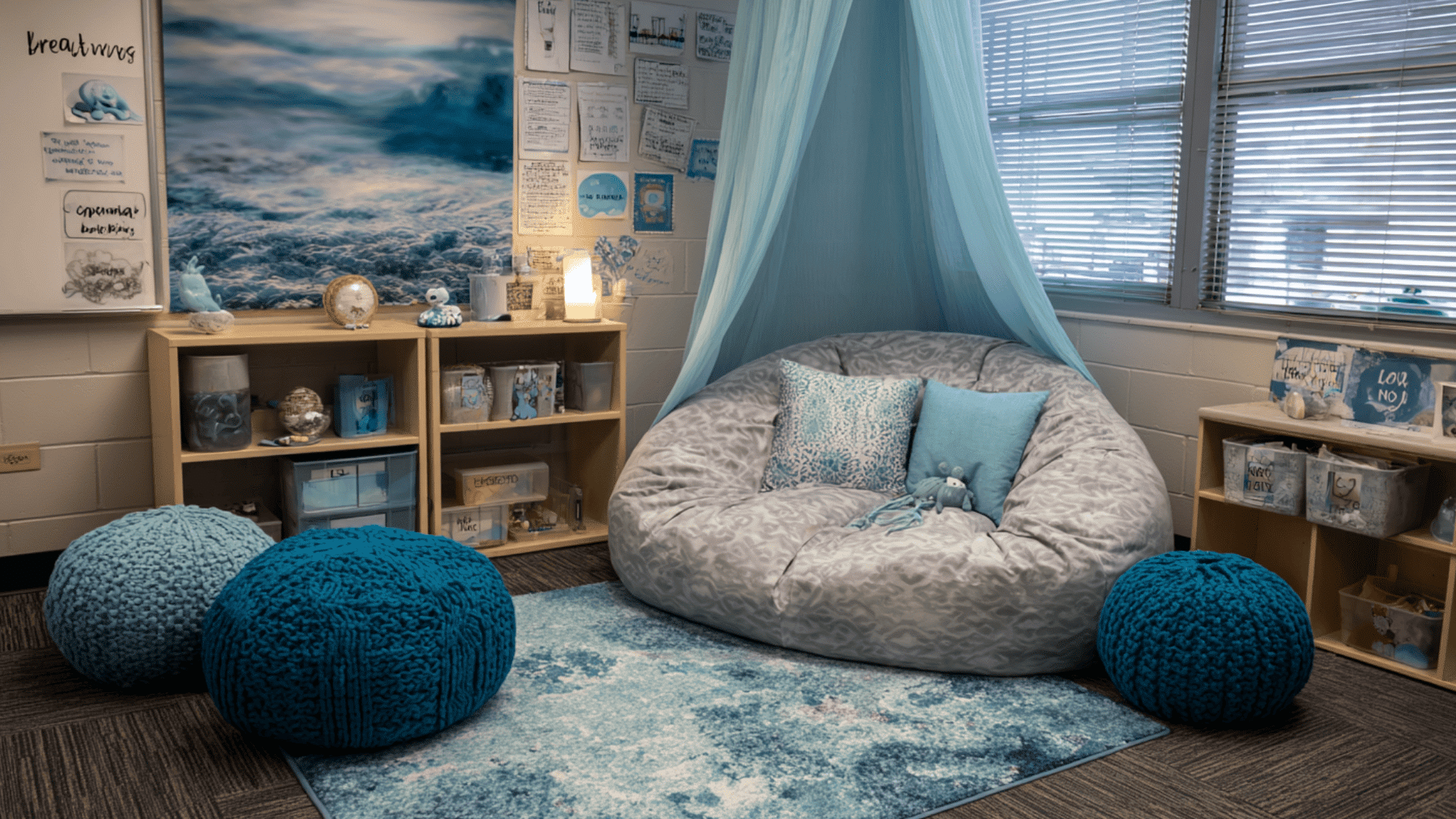 calming corner in classroom