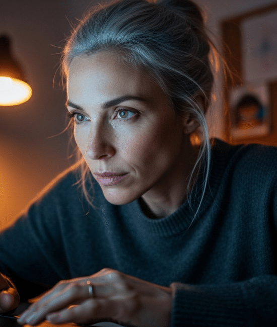 A women watching on a screen