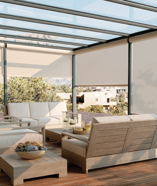 outdoor roller shade systems