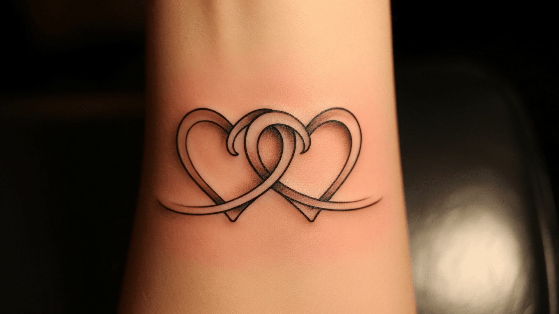 intertwined hearts mother daughter tattoo symbol